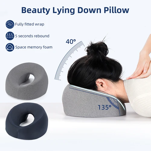 Almohada suave para la cara, ergonómica, almohada tumbada, espuma viscoelástica, soporte para reposacabezas transpirable, mesa de masaje para Spa, silla, almohada de espuma