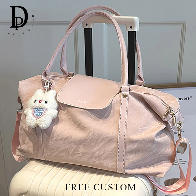 

Дорожная сумка для багажа с индивидуальным именем, большая вместительная женская сумка выходного дня, модная спортивная сумка, сумка через плечо, сумка через плечо, спортивная сумка