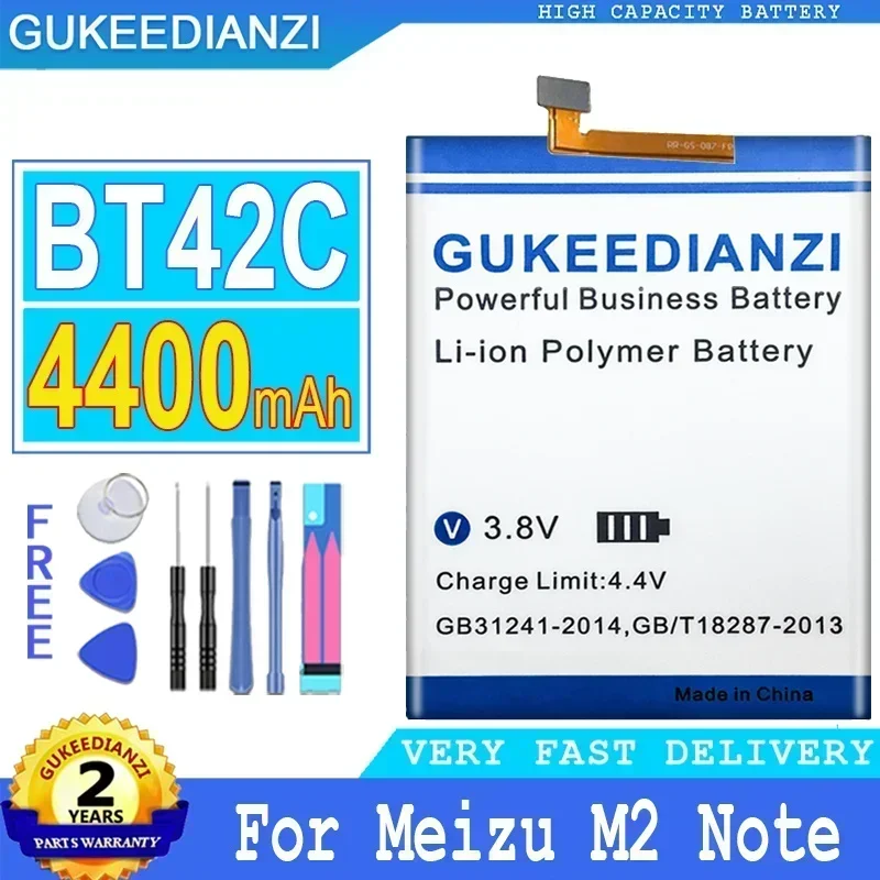 

BT42C Rechargeable Mobile Phone Batteries 4400mAh For Meizu Meizy M2 Note Portable Cell Phone Battery