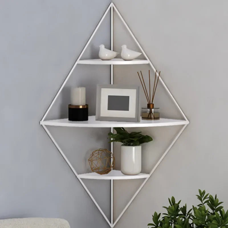 تخزين حديد مثبت على الحائط من الشمال إطار زاوية بسيط لغرفة المعيشة رف كتب متعدد الوظائف لغرفة النوم أو منظم غرفة الأطفال #4