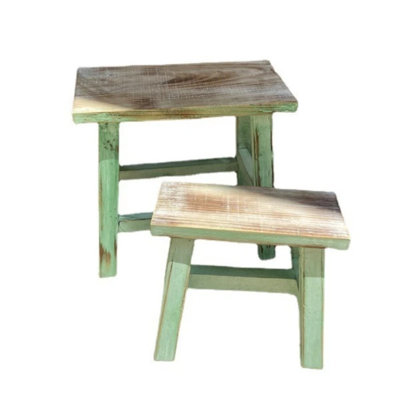 

Old antique stools, flower shop window decoration, Mori dessert table ornament props, studio photography props