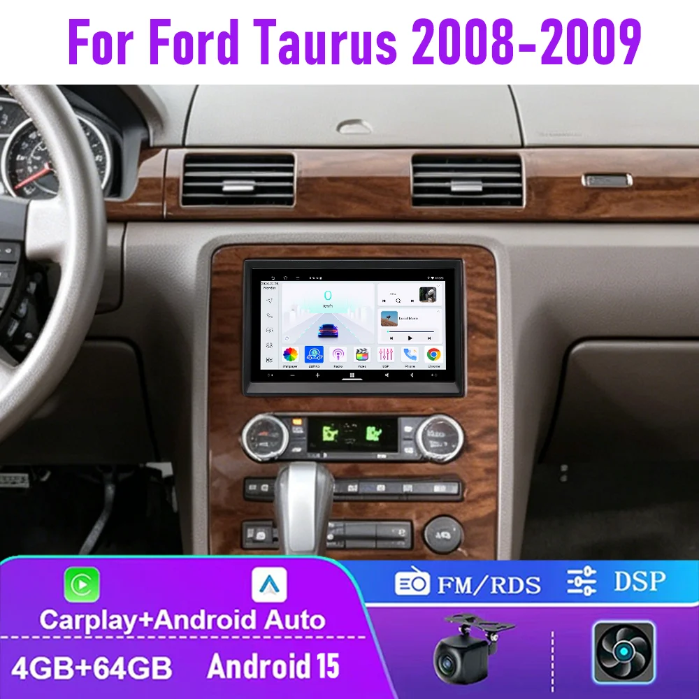 

7" 4+64GB For Ford Taurus 2008-2009 Car Radio Wireless CarPlay Android Auto QLED Touchscreen Head Unit Canbus FM GPS
