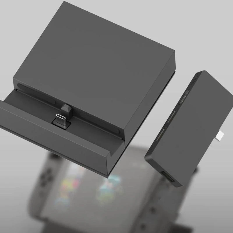 

Docking Station with Detachable USB C Hub Type-C Dock Stand for Console Support 1080P 60Hz 4K 30Hz Card Port 896C