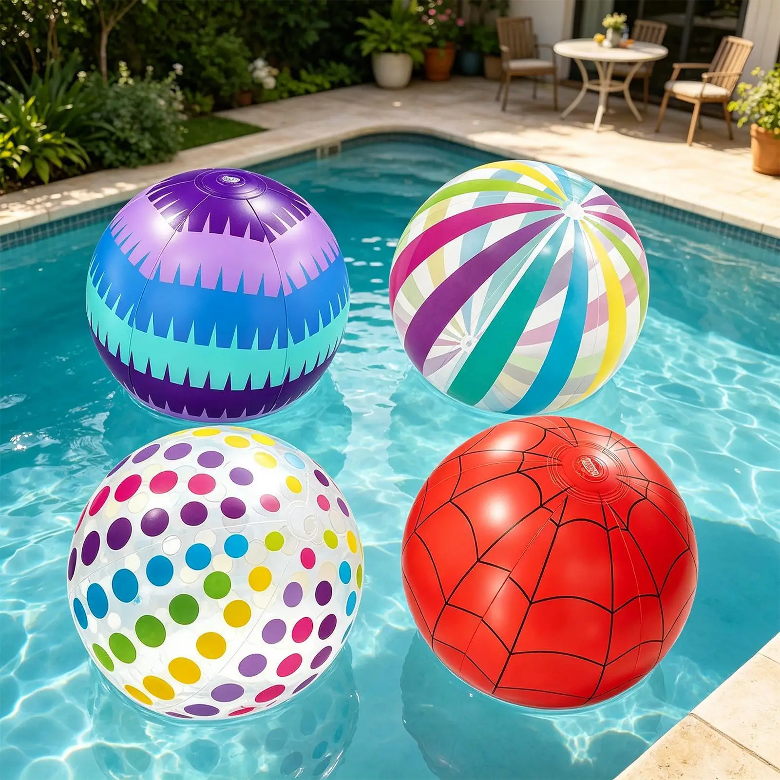 Blow Up Beach Ball 4 Piece Fun Summer Game With Air Pump Beach Balls Pool For Summer Birthday Outdoor Activities Water Park