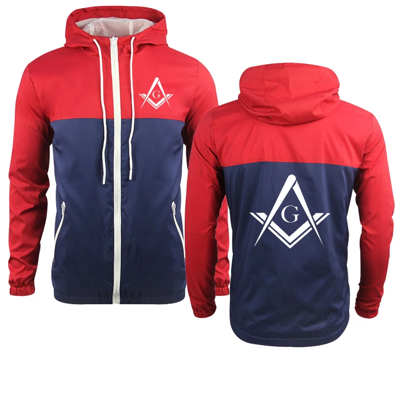 

Men's Jackets Sweatshirt Mason Freemasonry Print Spring Autumn Zipper Hoodie Sportswear Casual High Quality Camouflage Male Coat