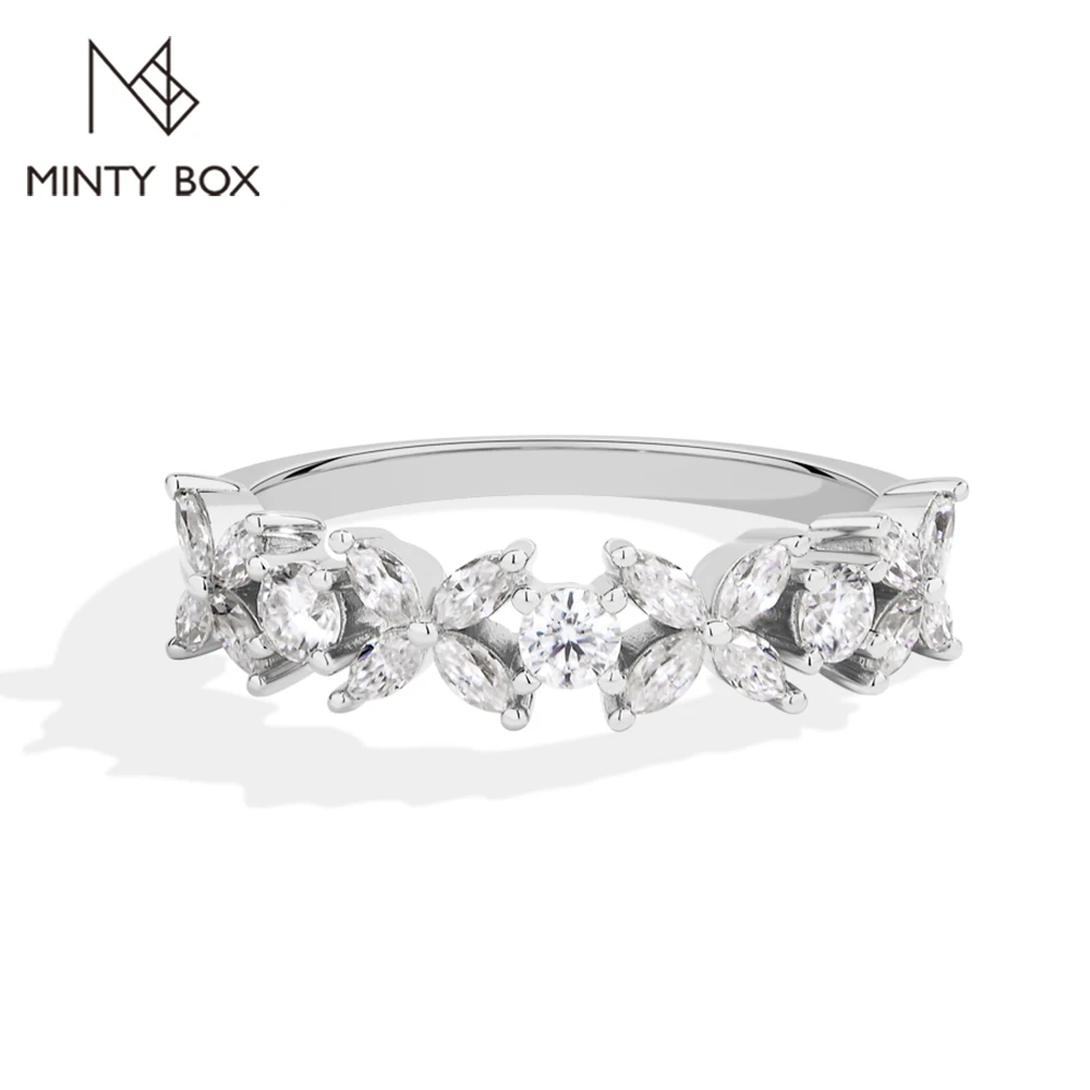 

Кольцо для помолвки MINTYBOX D/VVS1 с муассанитом, серебро 925 пробы, в форме четырехлистника, выращенный в лаборатории бриллиант, свадебное украшение, подарок для нее