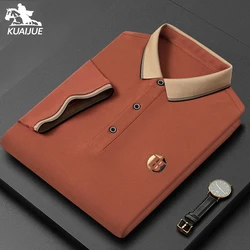 Men's high quality summer new lapel men's short sleeve polo shirt fringe solid color business casual men's polo shirt M-4XL 8601