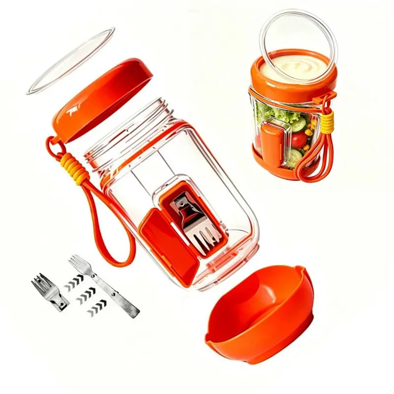 DTA4-For Meal Prep Compatible Salad Pod Portable Salad Jar With Leakproof Dressing Container Large Food Storage Capacity