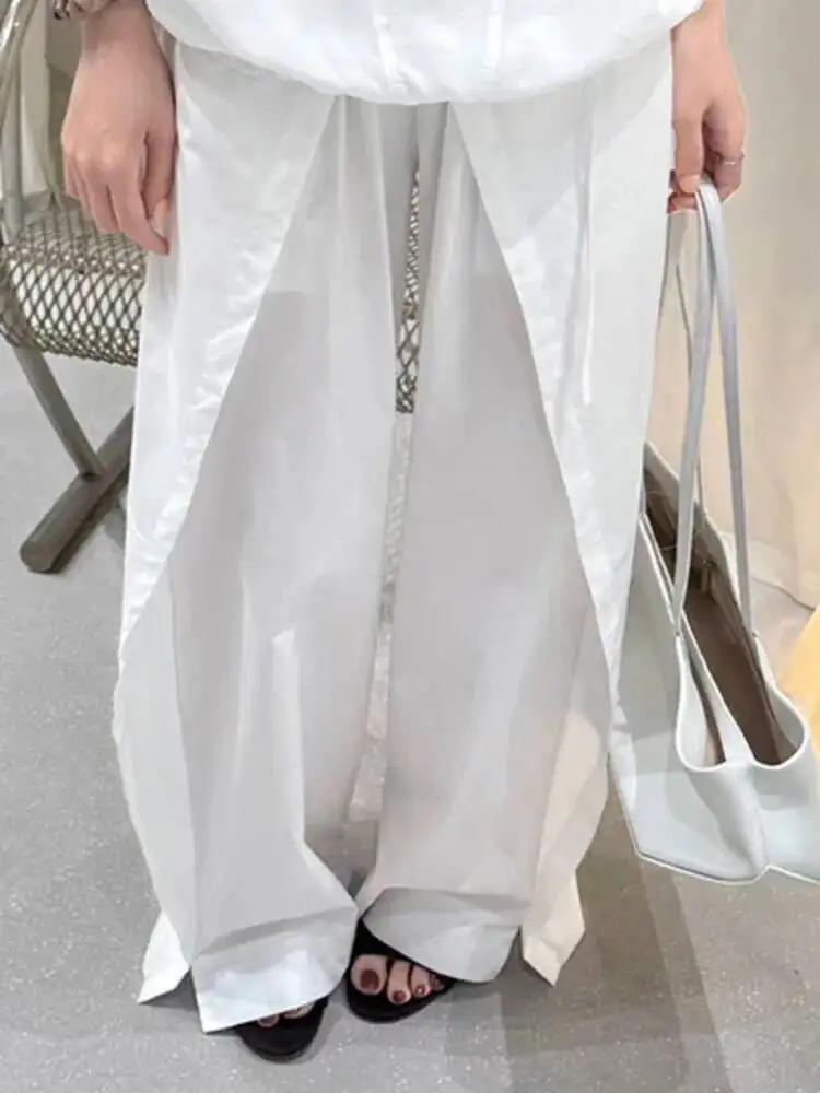 Fashion Pure Cotton Elastic Waist Long Pants Women‘s Casual High-waisted Wide-leg Pants Summer New 7CRRD