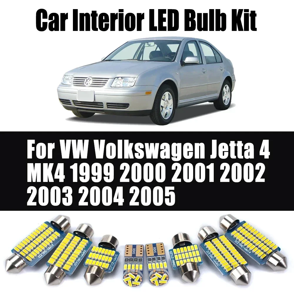 14Pcs For VW Volkswagen Jetta 4 MK4 1999 2000 2001 2002 2003 2004 2005 LED Interior Ceiling Light Kit Canbus Map Dome Trunk Bulb