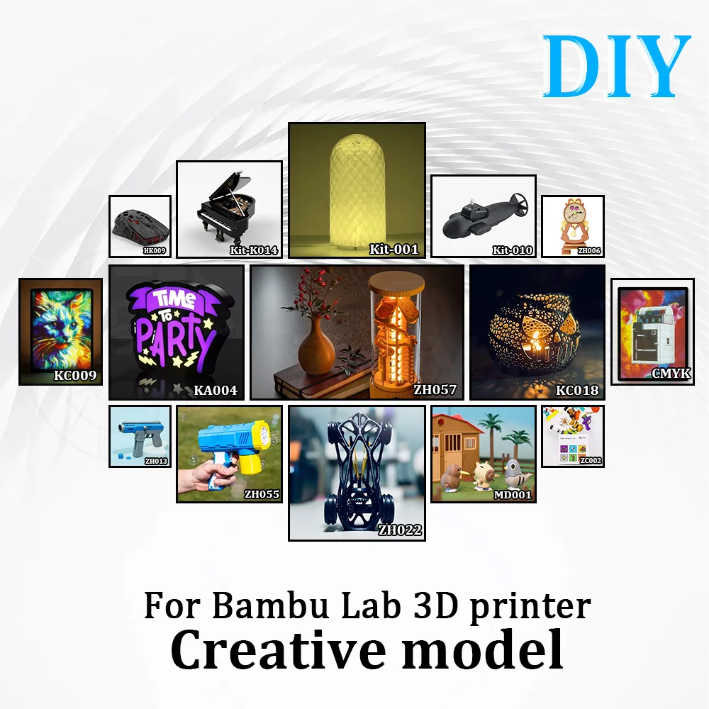 

Компоненты креативной модели Bambu Lab DIY, 3D-печать, беспроводная мышь, часы, пинбол, трек, светодиодный светильник, комплект деталей 3D-принтера