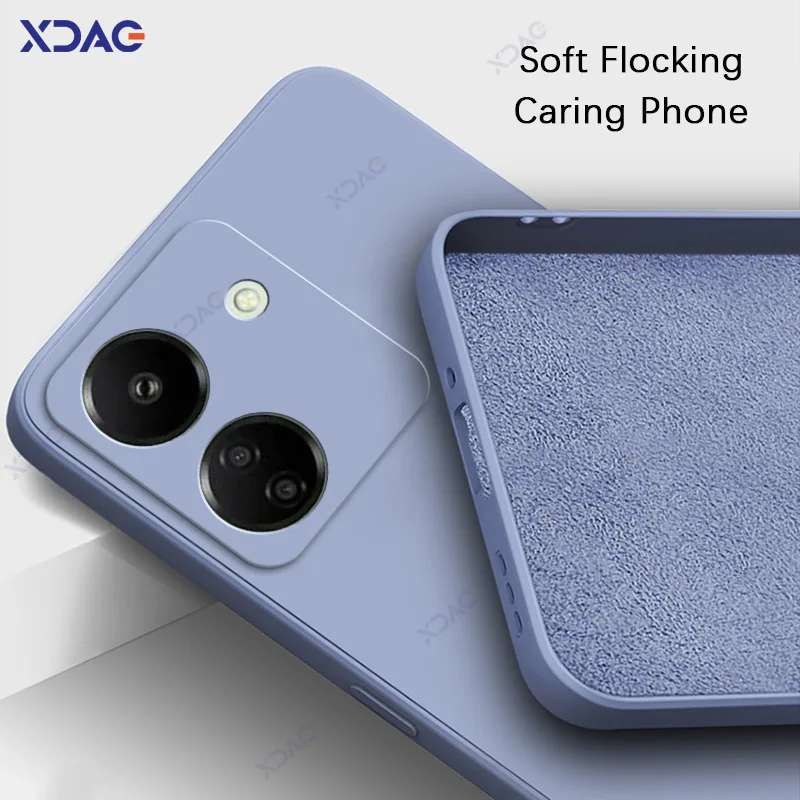 Xiaomi POCO C65 POCOC65 6.74 "글로벌 360 소프트 폰 커버 방수 가방 갑옷 용 고급 오리지널 스퀘어 액체 실리콘 케이스