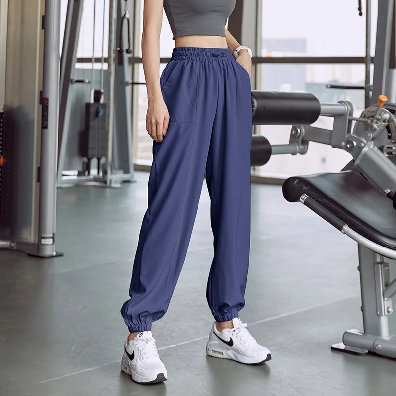 

Drawstring Sweatpants Women Loose Closure Workwear Pocket Fitness Casual Pants High Waisted Yoga Trousers Gym