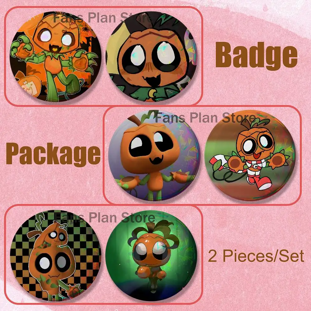 D-Dandy Game G-Gourdy 2-piece Set Enamel Pins Cartoon Anime Badge Fashion Jewelry Accessories Round Snap-in Brooch On Backpack