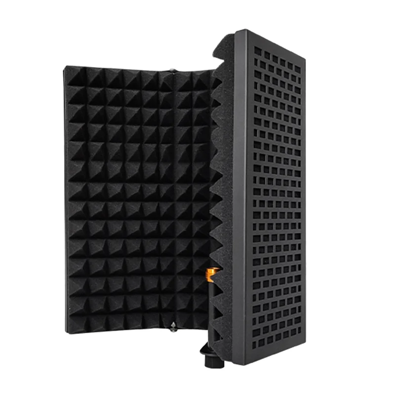 IIJJ-Microphone Portable Tabletop Sound Absorbing Foam Reflection Filter Mic Soundproof Equipment for Audio Recording 3 Panel