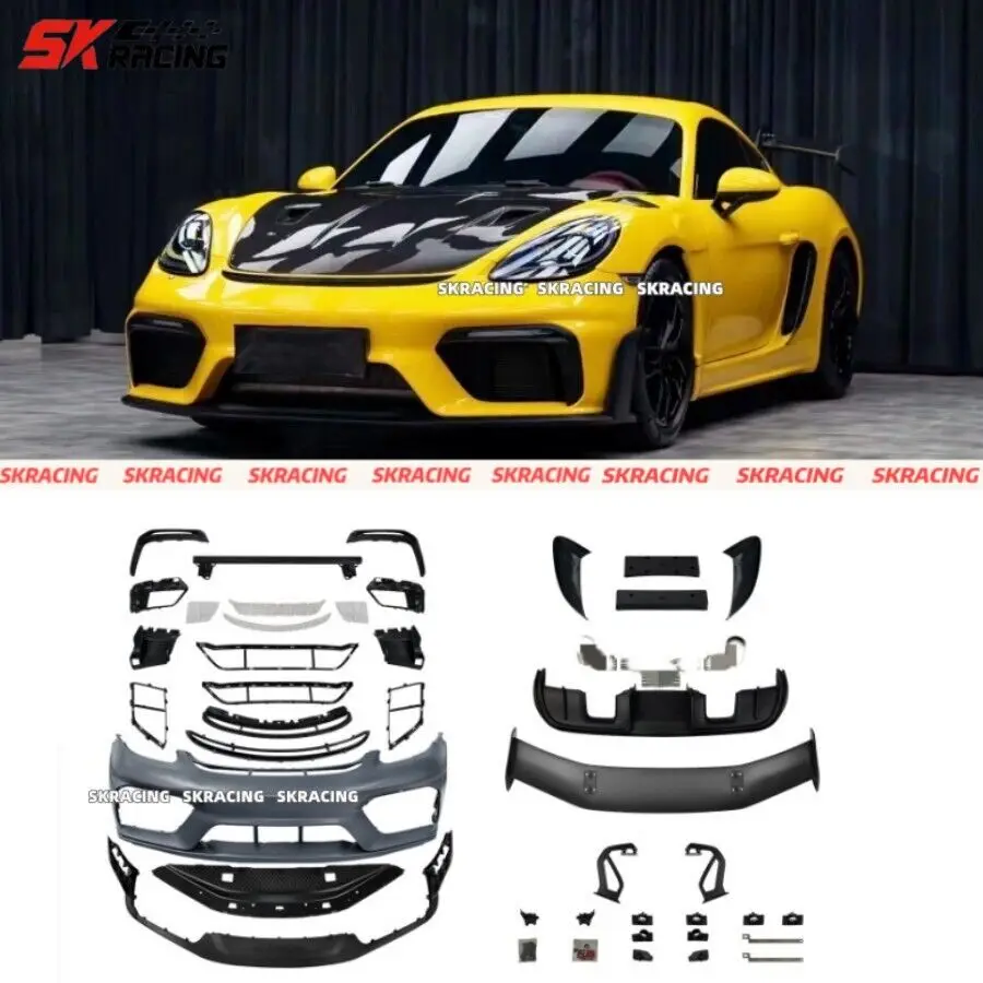 For Porsche 718 982 Cayman Boxster 2017-2024 GT4RS Style Front Bumper Spoiler Wing Body Kit