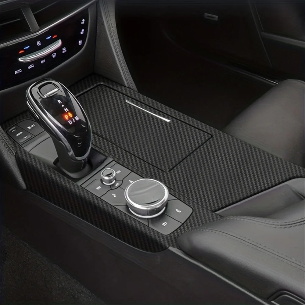 

For Cadillac For CT6 2016-2020 Interior Central Control Panel Door Handle 5D Carbon Fiber Stickers Decals Car styling Accessorie