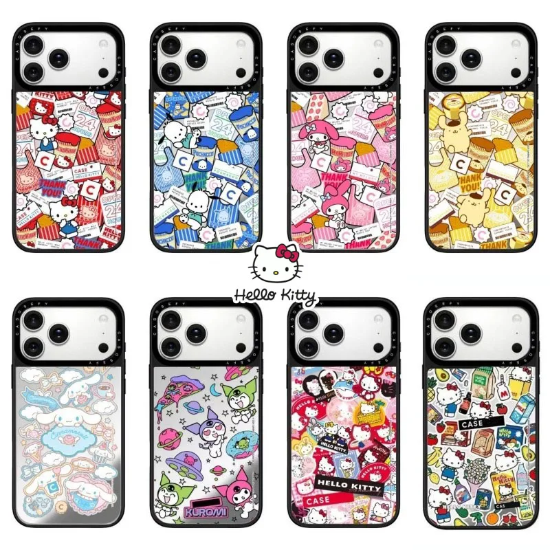 サンリオ ハローキティ iPhone 17 16 15 14 Pro Max用ケース ファッション漫画風 滑り止め 保護 耐衝撃カバー デコレーション ギフト