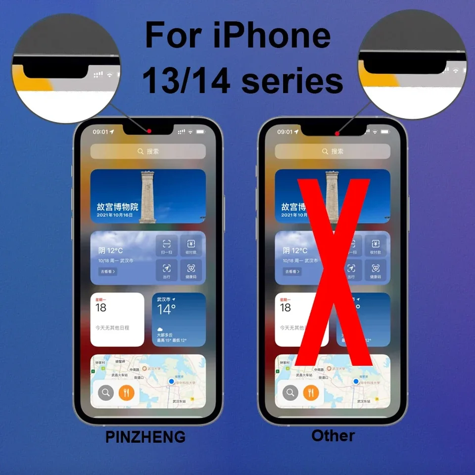 PINZHENG Pantalla INCELL LCD OLED de Alta Calidad para iPhone 14 Pro, 15 Plus, 13 Pro Max, Repuesto con Herramientas 4