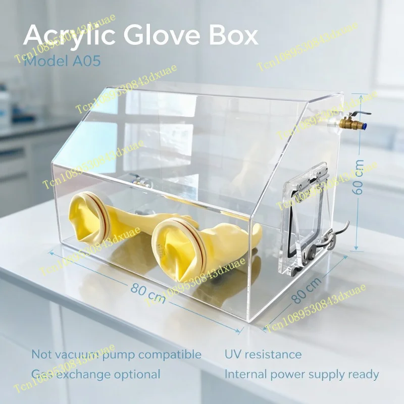 Acrylic Vacuum Glove Box - Dust-Free Lab Nitrogen Inert Gas Anaerobic Workstation for Easy Inoculation