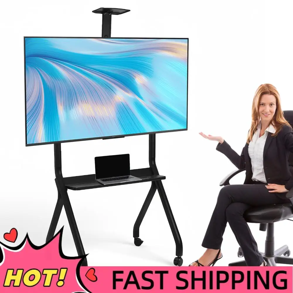 

Mobile TV Display Stand for 42-75in Interactive Whiteboards & TVs Universal TV Stand Height Adjustable for Office Classroom Home