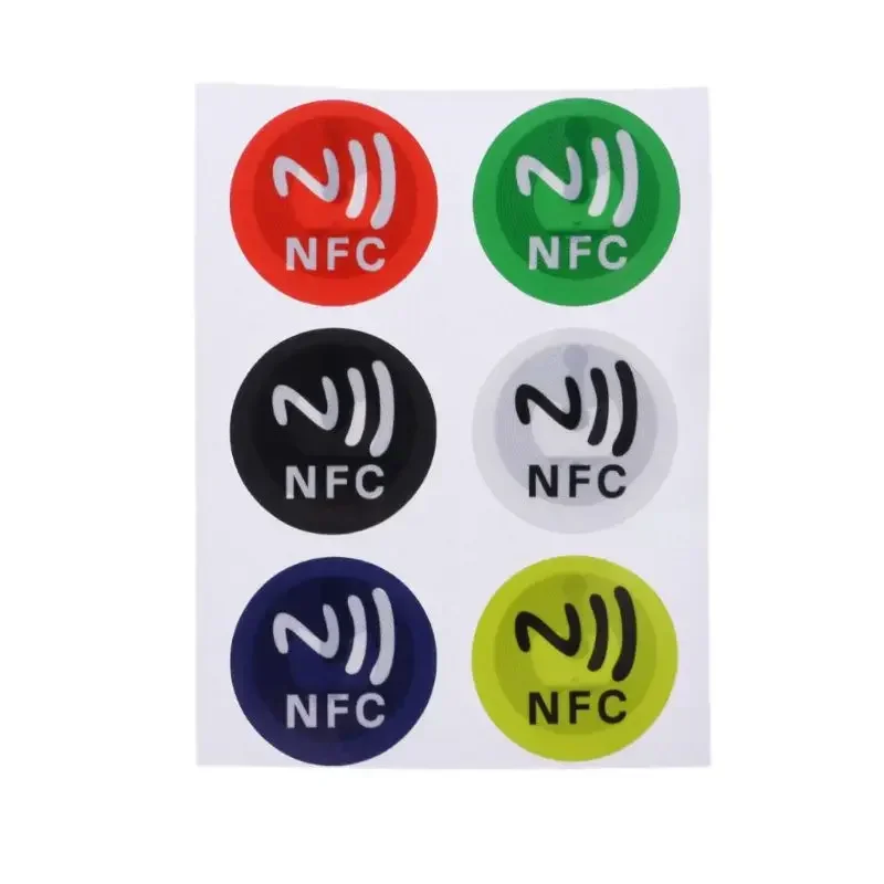 防水ペット素材NFCステッカー、すべての電話用のスマート粘着タグ、ntag213,6個