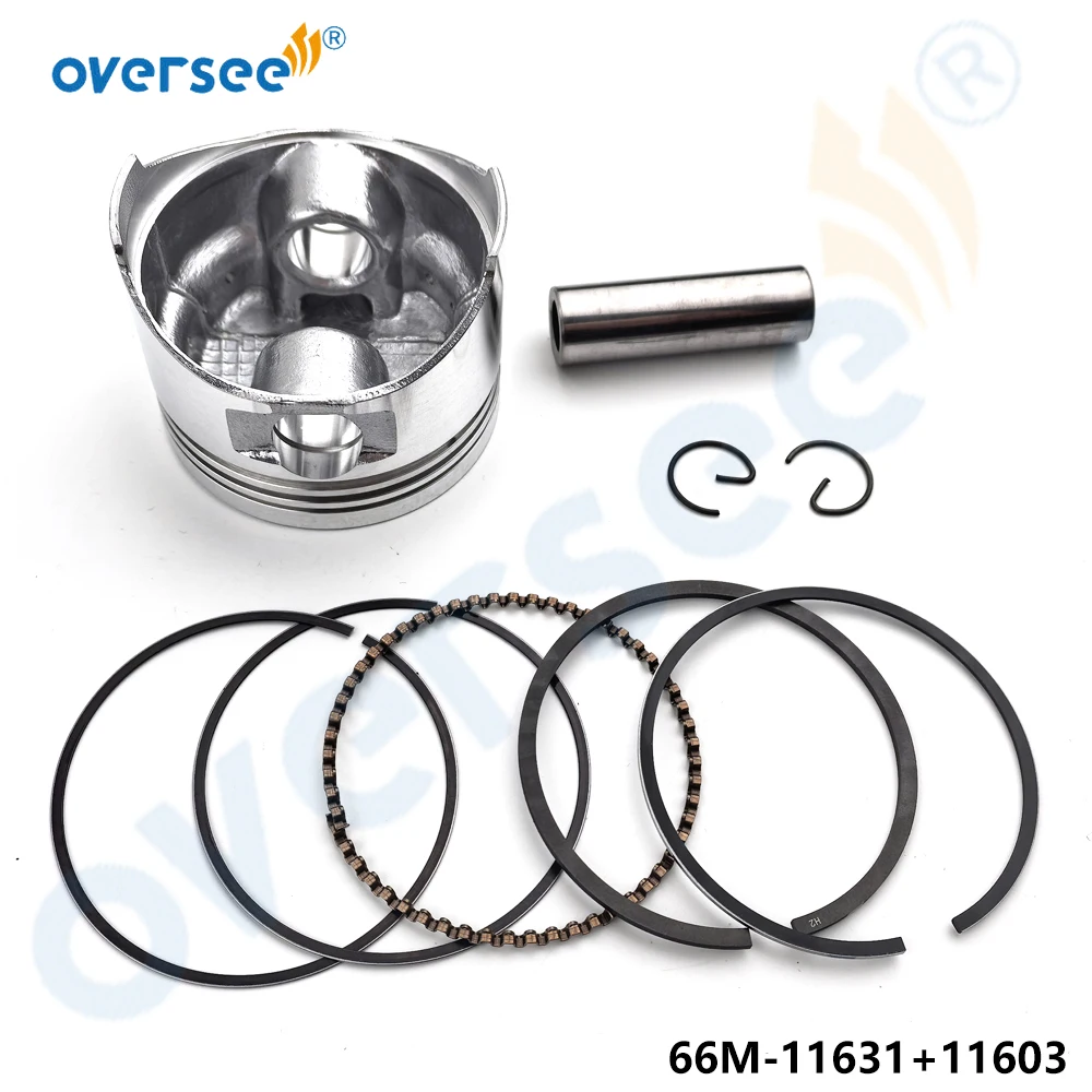 66M-11631-00-96 Piston Set STD with Rings for Yamaha 9.9HP 15HP 4-Stroke 66M Serial Outboard Engine