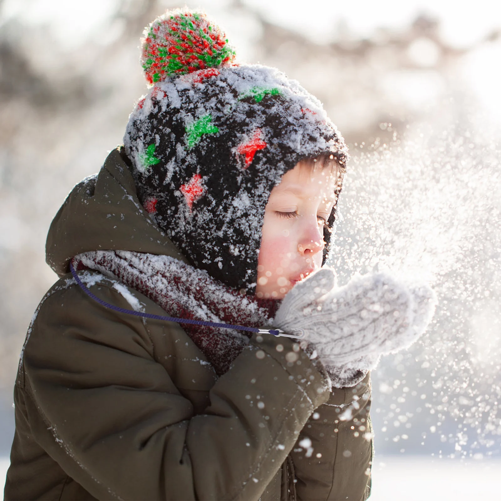 2 قطعة الشتاء مكافحة خسر قفاز حبل تصميم مريح مقاومة للاهتراء نونسليب حامل متعدد الوظائف مكافحة خسر حبل للقفازات