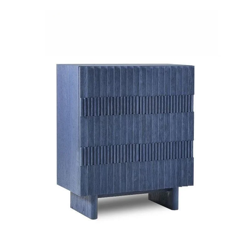 Medieval cabinet solid wood dining side cabinet retro solid wood display cabinet bookcase Nordic practical locker