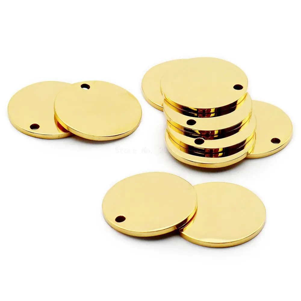 Großhandel 20 Stücke Edelstahl ID Tag Runde Spiegel Kragen Haustier DIY Überzug Name Anhänger Halskette Welpen Schlüsselanhänger Zubehör – Detail 4