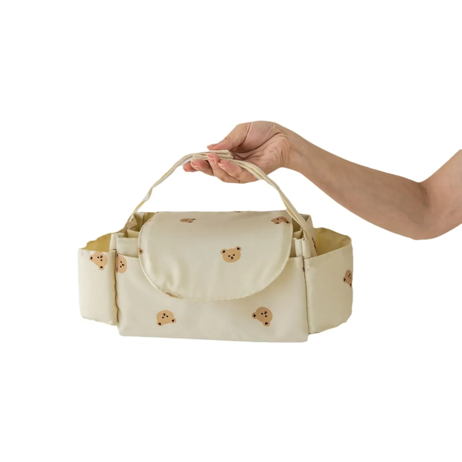 كوريا الدب الأم حقيبة الطفل حقيبة عربة أطفال عربة المنظم الكرتون زجاجة حامل عربة طفل الملحقات معلقة العلبة حقيبة التخزين #5