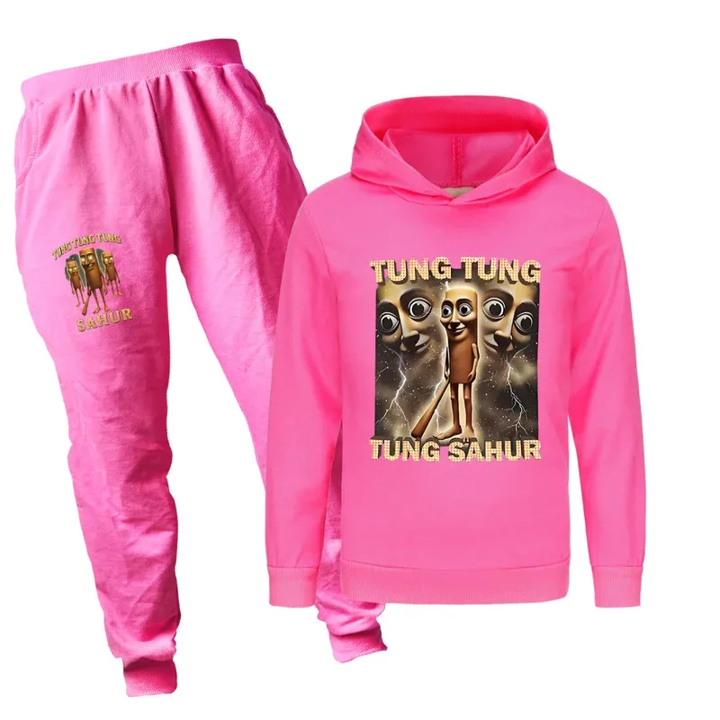 أطفال تونغ تونغ تونغ الصحور صبي فتاة هوديس السراويل دعوى الكرتون الصحور طباعة ملابس الأطفال بلوزات #6