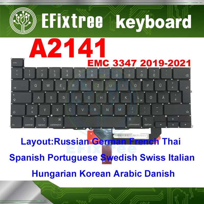 

Brand New Keyboard For Macbook Pro 16" A2141 for Laptop Keycap Keyboard Replace And Repair EMC 3347 Year 2019-2021
