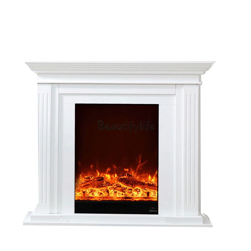 

*American fireplace decorative cabinet solid wood modern simple light luxury background wall simulation fire