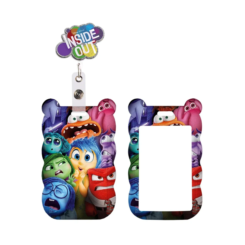 

Disney Inside Out 2 Chunky Glitter Badge Holder Id Card School Card Reel Clip Pass Hang Rope Lanyard For Girls DIY Accessories