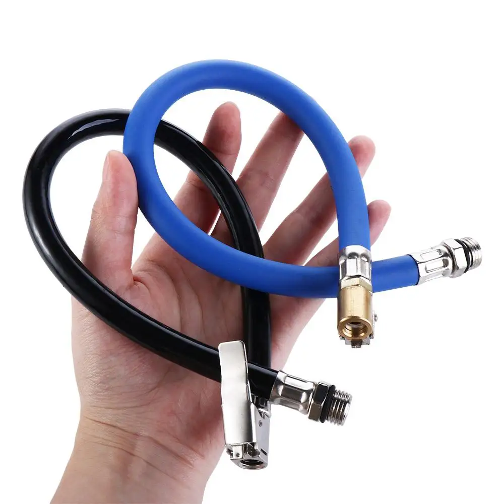 Lock On Clip Tire Pressure Meter Inflator Inflatable Pump Extension Tube Tyre Hose Tire Inflator Hose Air Compressor Pipe