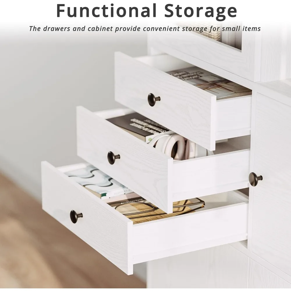 رف كتب، رف كتب بأدراج ورفوف، رف كتب مكون من 5 طبقات مع أبواب أكريليك #6