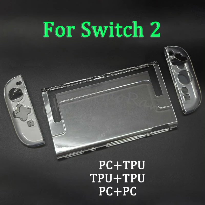 

1PC Transparent TPU Soft Case Protective Shell Cover For Switch 2 / NS Oled Game Console Joy-con Crystal Back Full Protector