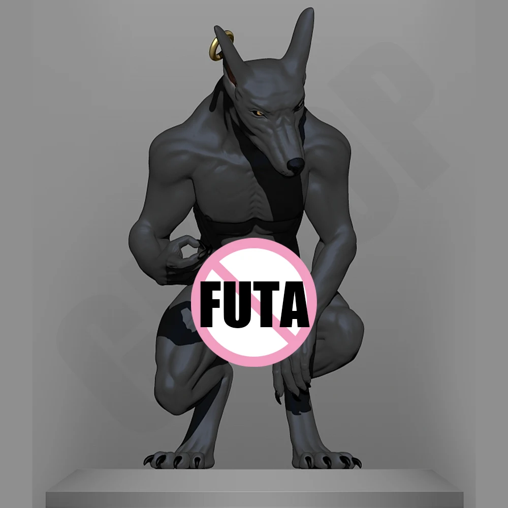

FUTA Desert Wolf Anubis 1/24 Scale Resin Figure Model Kit Diorama Unassembled Unpainted Doll 3D Printing DIY Statue Crafts Toy