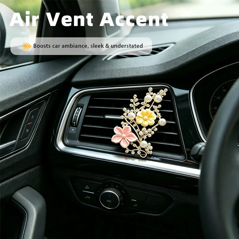 Halloween Christmas Gift Lovely Sweet Flower Car Air Outlet Clip Decor, No Airflow Blockage Easy Install Car Interior Ornament