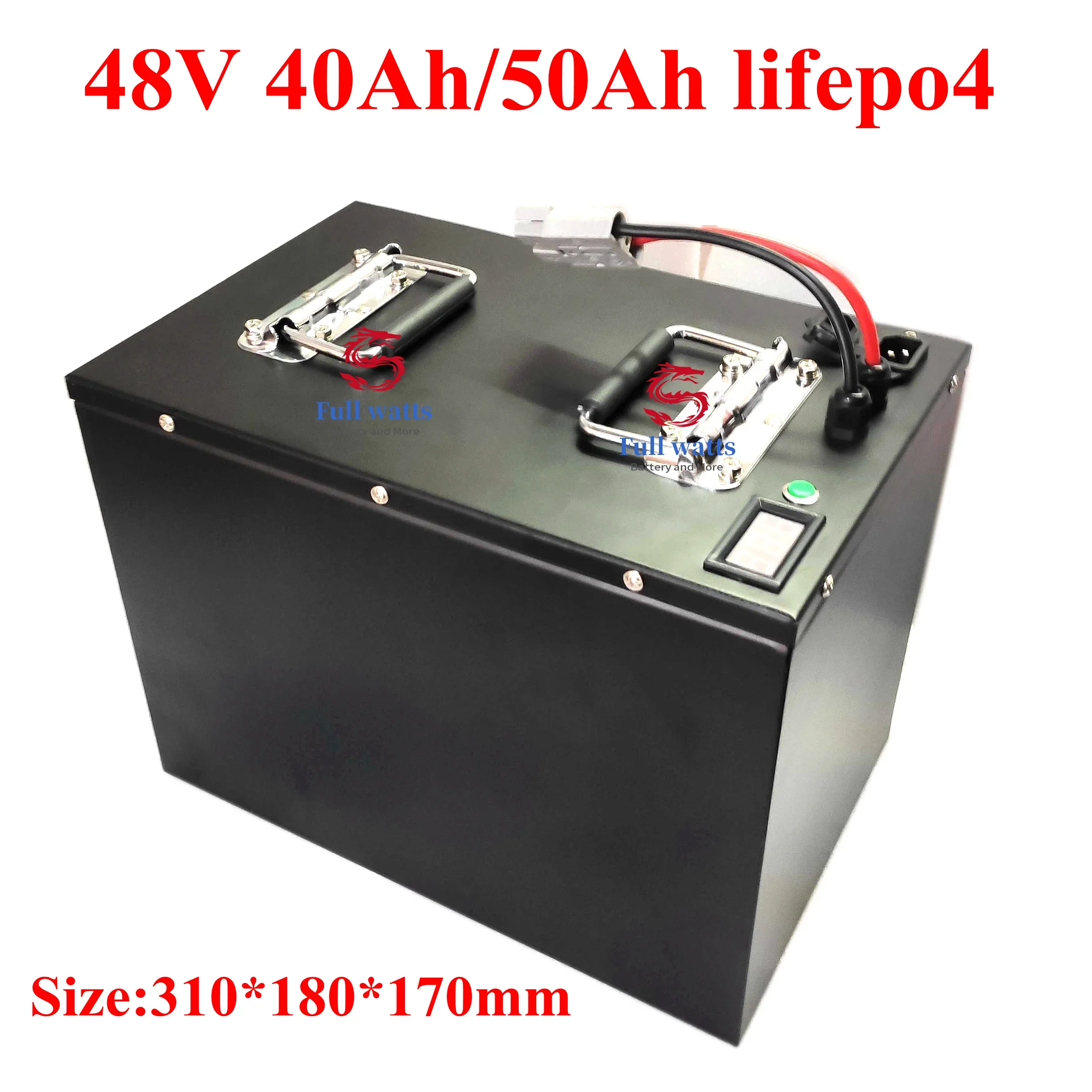 

waterproof 48V 50Ah Lifepo4 48v 40AH battery BMS for 2000w Scooter bike tricycle boat backup power +10A charger