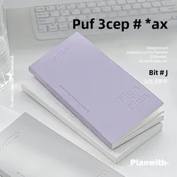 Planwith Macaron Cute Notebook Daily Planner Portable Soft PU Cover Agenda Working Time Plan Schedule Self Filled Date Learning