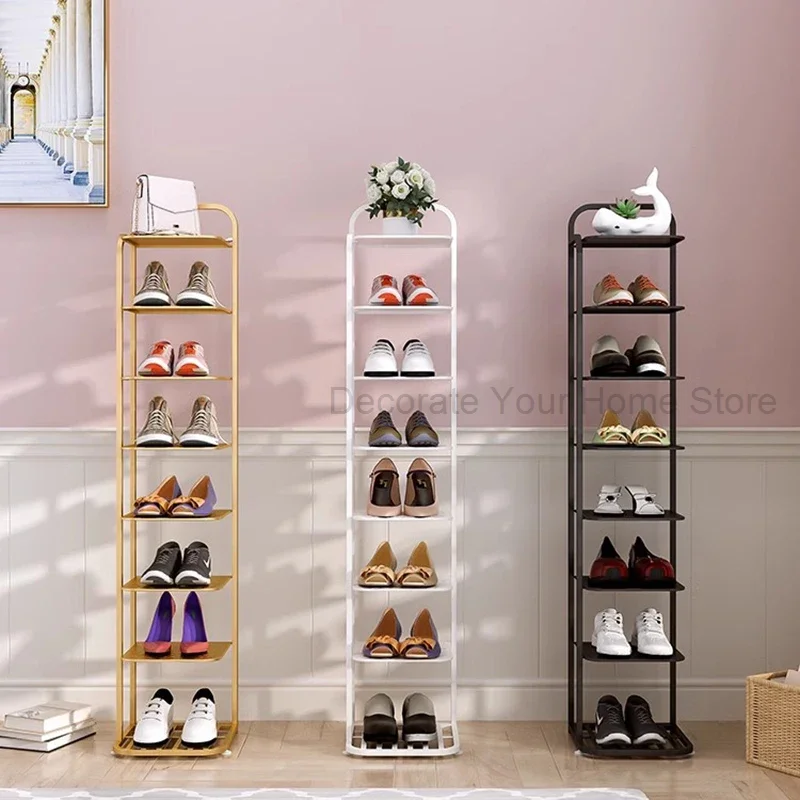 

Display Organizer Shoe Rack Modern Metal Ultra Thin Vertical Shoe Cabinet Space Saving Luxury Designer Gabinete Hotel Furniture