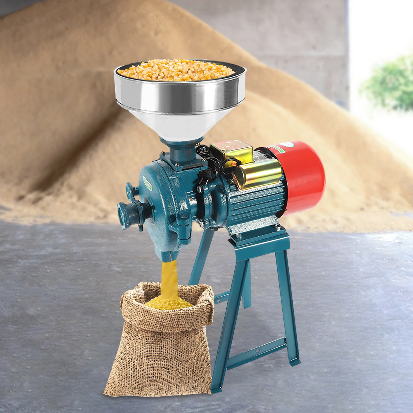 Cereals Grinder 2200W 220V Electric Feed/Rice Flour Corn Mill Dry Cereals Grinder Machine+Funnel