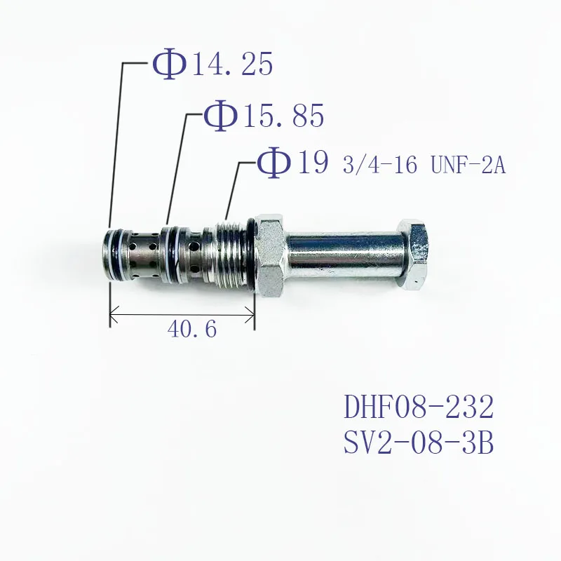 Hydraulic Thread Insertion Two Position Three-way Electromagnetic Directional Valve DHF08-232