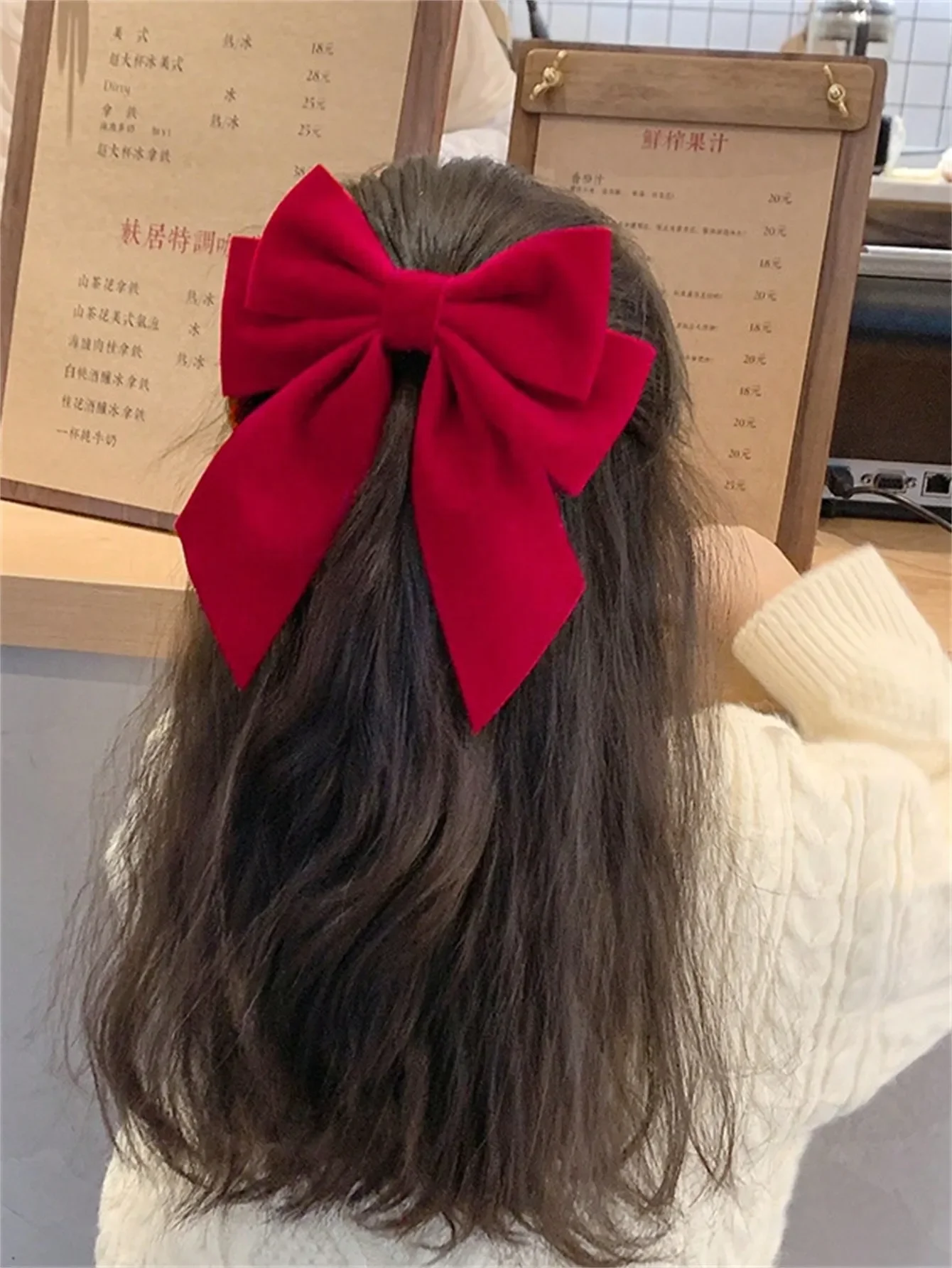 1 Hair clip for women Autumn-winter vintage velvet bow back hair clip Spring clip Hair accessories for girlfriend gifts suitable