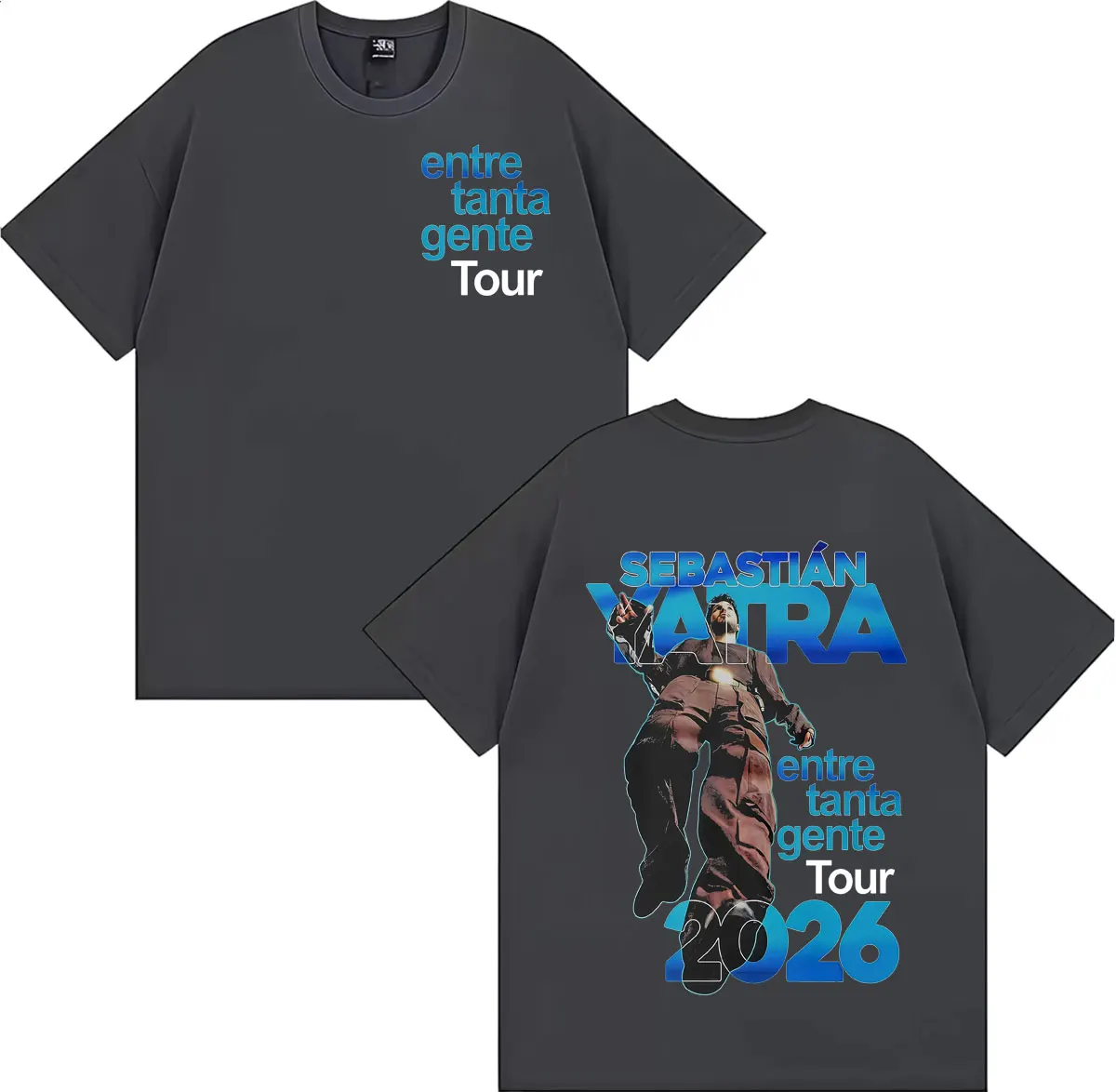 Sebastian Yatra Entre Tanta Gente Tour 2026 T Shirt Men Women Fashion Vintage Cool T-shirt High Quality Cotton Hot Sale T Shirts