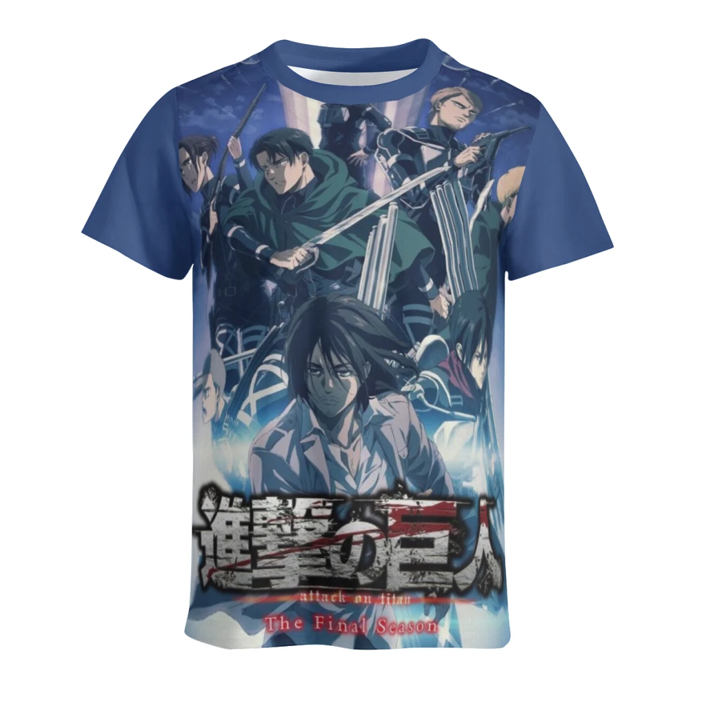 

Wings of Liberty Attack on Titan Retro New Summer Round Neck Short Sleeved T-shirt for Men's Short Sleeved Top