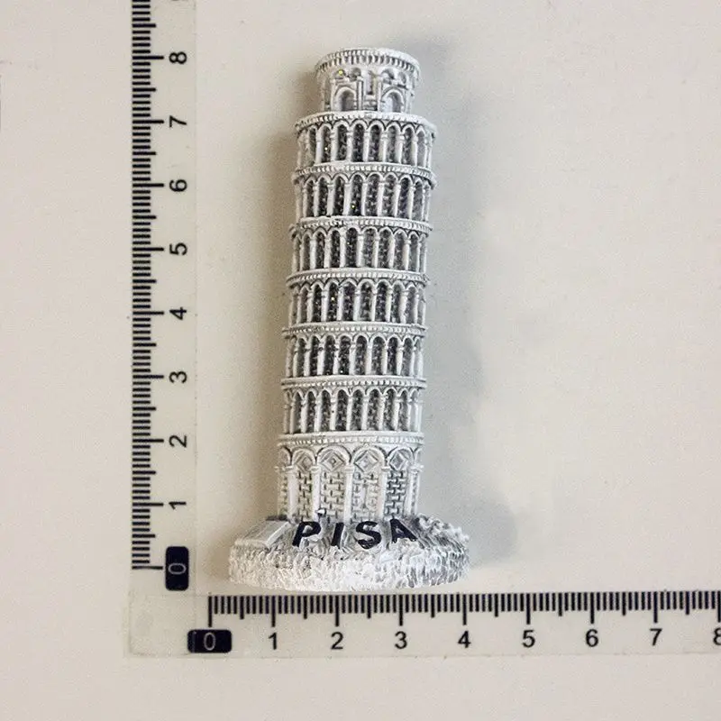 Italy Leaning Tower of Pisa Travel Souvenir 3D Painted Decorative Craft Magnetic Fridge Magnet Collection