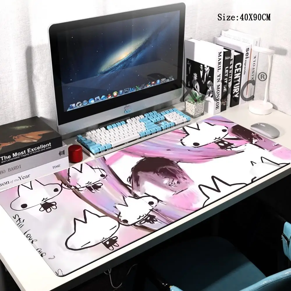 

Japanese Moe Mine Art Mousepad - Pink Cute Anime Girl Rabbit Rubber Mat for Kawaii Room, Gaming Desks Large Anti-Slip HYBXAXC